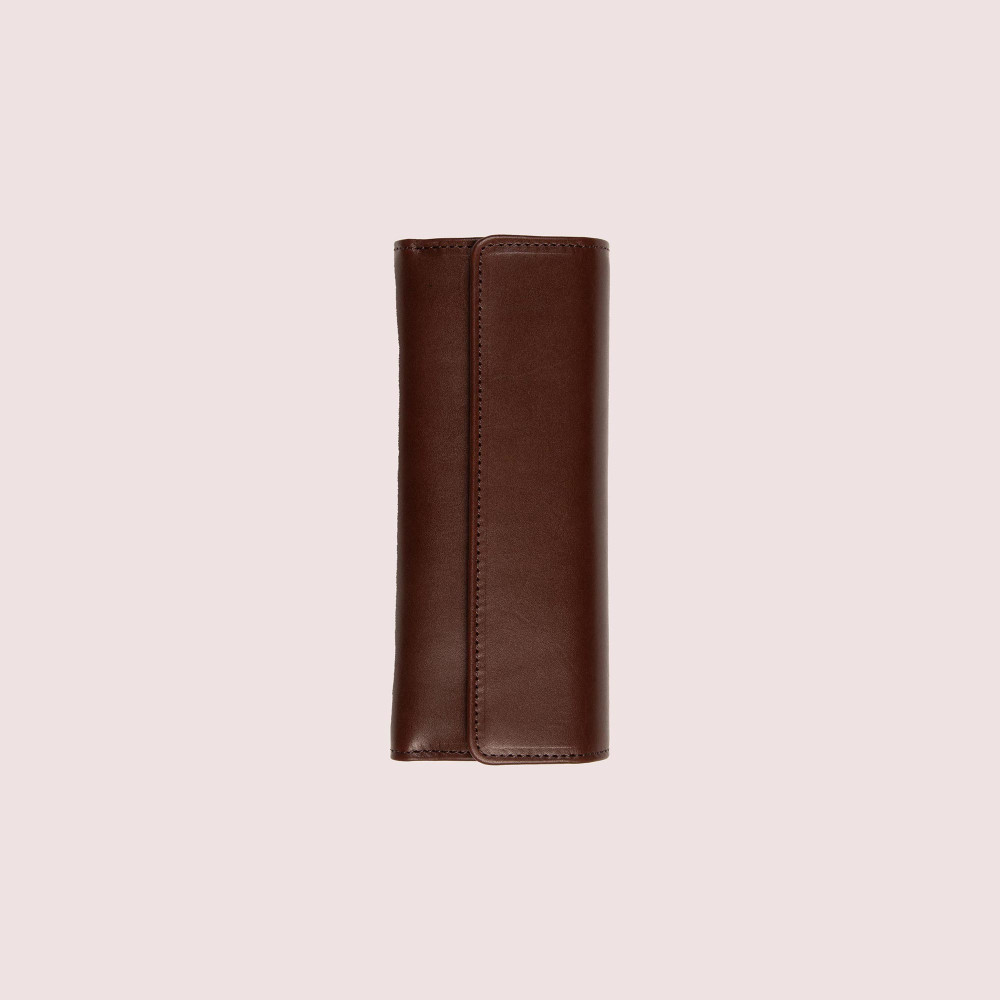 Aston Leather 20 Slot Pen Case - Cognac