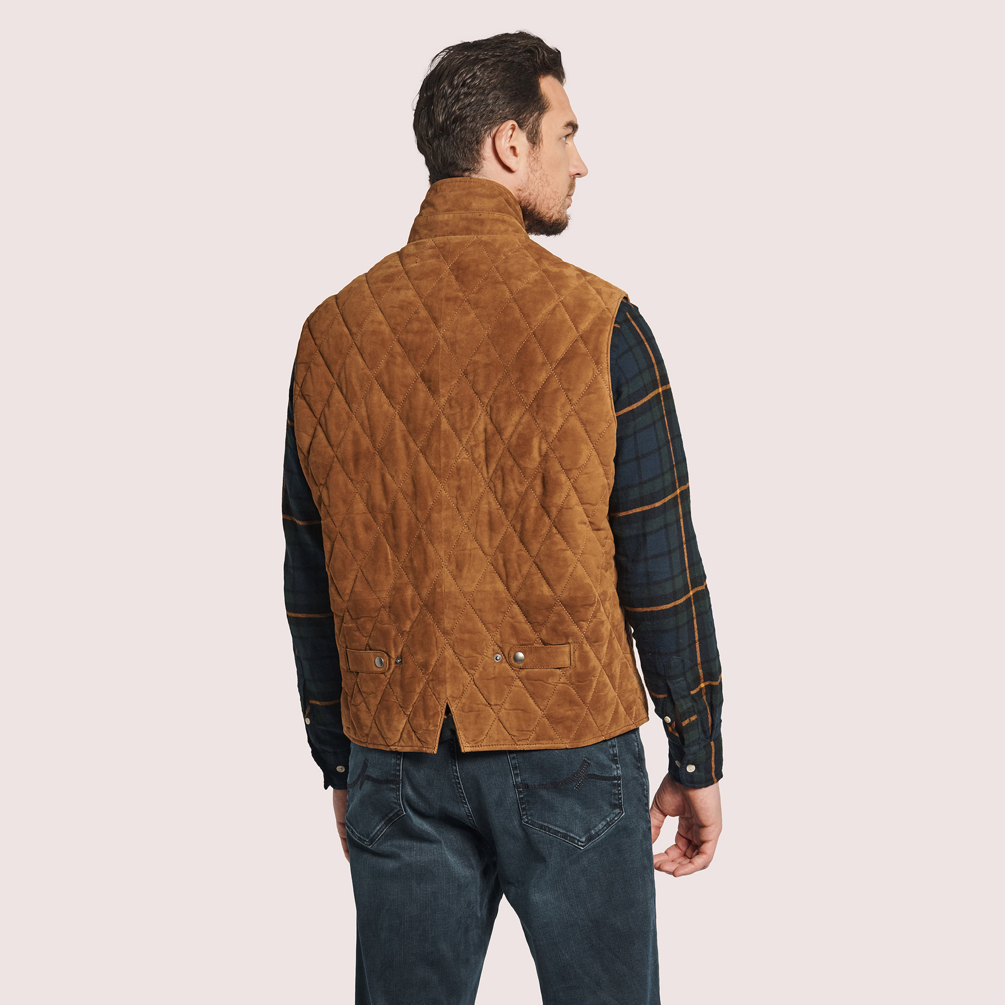 Adrian Goat Suede Quilted Vest