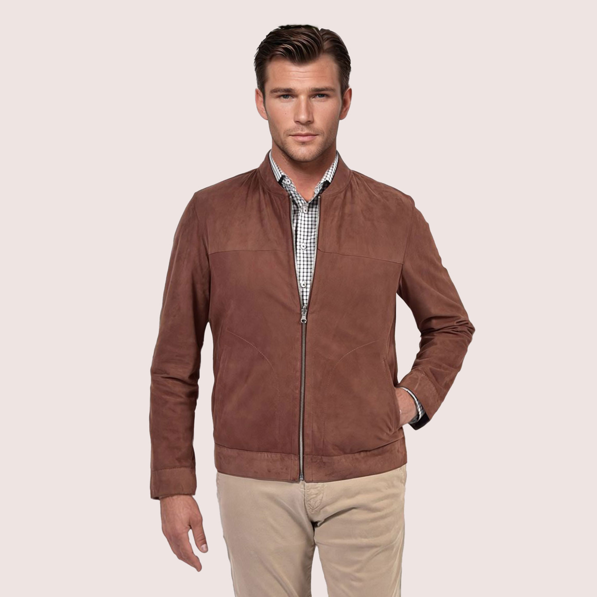 Parker reversible goat suede jacket